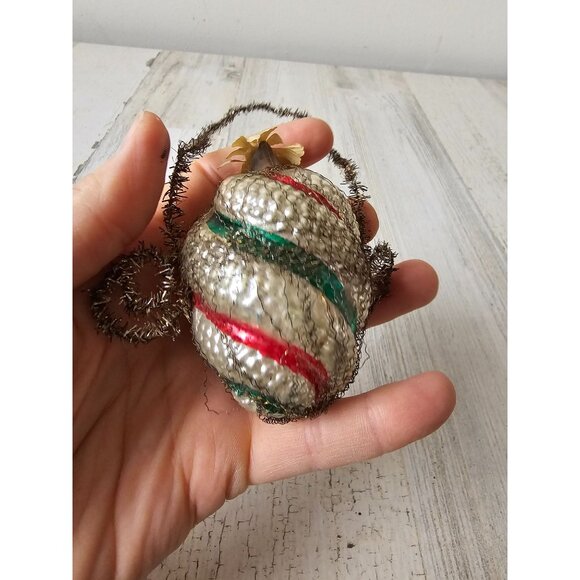 Antique tinsel mercury glass german spiral ornament axis tree with tinsel - Picture 5 of 9